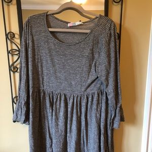 Gray Striped Tunic Dress